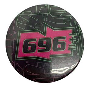 1980s Badge A Mint 696 or 969 Button Pin‎ Round Vintage Collectible Robotic Tron